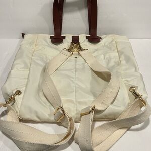 Mark & Graham Maddie Convertible Backpack/ Tote bag, Cream, Gold Hardware